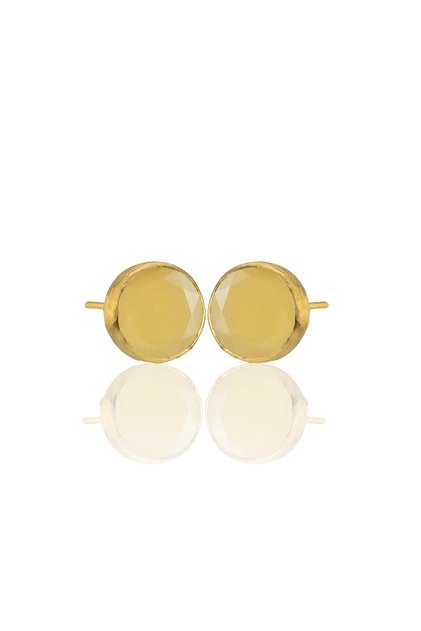 Kadir Jewellery 22 Ayar Altın Kaplama Kadın Minimal Küpe -El İşçiliği Ve Hipoalerjenik Küpe