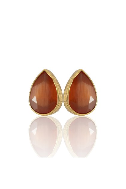 Kadir Jewellery 22 Ayar Altın Kaplama Kadın Minimal Küpe -El İşçiliği Ve Hipoalerjenik Küpe