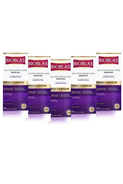 Procyanidine Herbal Shampoo Against Falling for Oily Hair 360 ml 5 Pieces