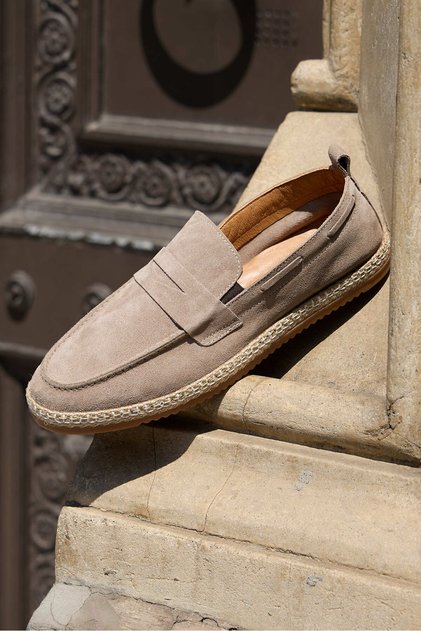 Phoenix Sand Suede 100% Genuine Leather Men's Loafer Shoes