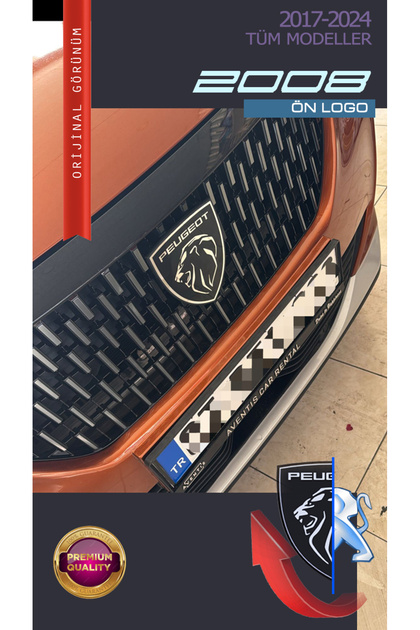 Peugeot New Aslan 3D Logo Front Grille 2008