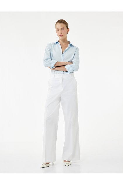 Slim Fit Long Sleeve Classic Collar Poplin Shirt