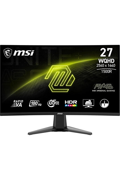 MSI MAG 27CQ6F 27″ 180Hz 0,5ms WQHD Rapid VA Curved Gaming (Oyuncu
