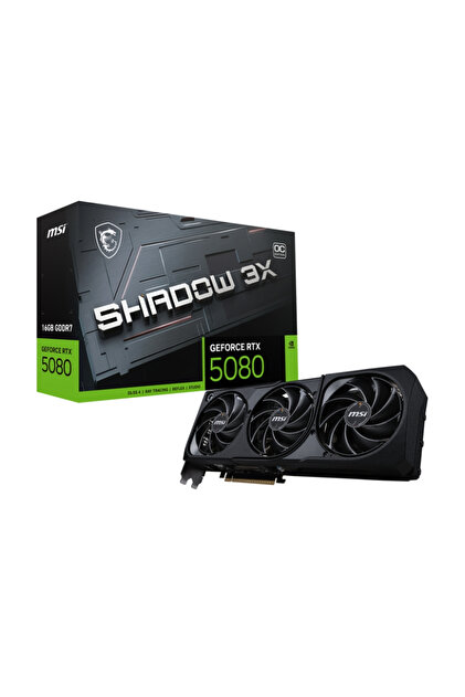 MSI GeForce RTX 5080 16GB SHADOW 3X OC GDDR7 256Bit DX12 Gaming
