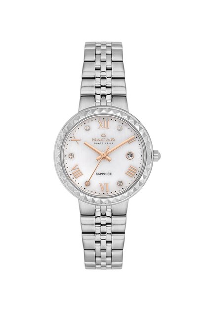 Sapphire Glass Silver Women's Wristwatch Nc34-39B716-Asms