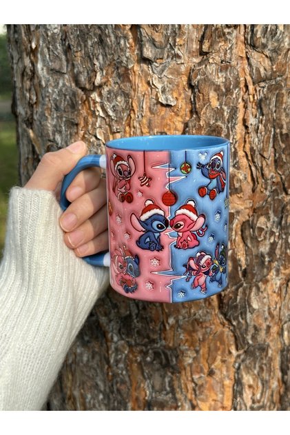 Stitch ve Angel Hediye Paketli Premium Porselen Kupa Bardak