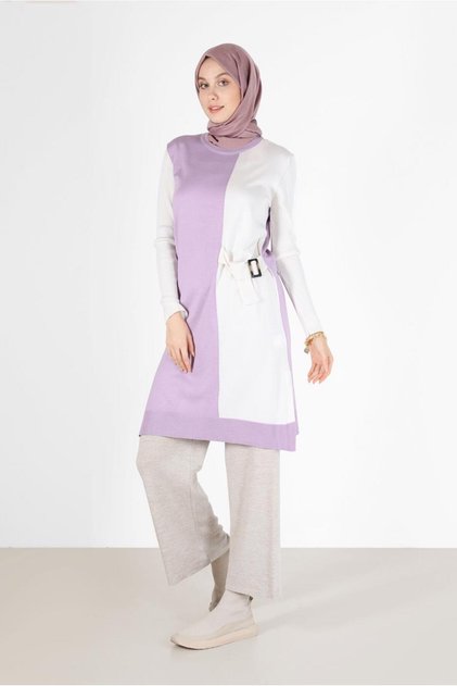 BIRD DETAILED 2-COLOR KNITWEAR TUNIC 42105
