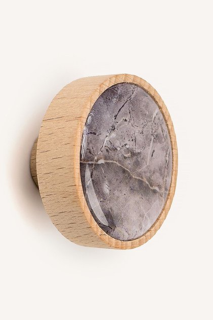 Black Marble Patterned Wooden Handle