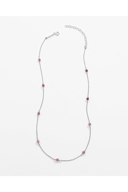 1,7 Karat Pembe Turmalin Taşlı Gümüş Serenity Kolye