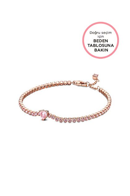 Işıltılı Kalp Tenis Bilezik
