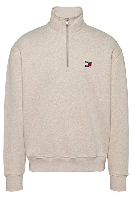 Tommy Hilfiger TJM RLX BADGE 1/4 ZIP Erkek BEYAZ Sweatshirt