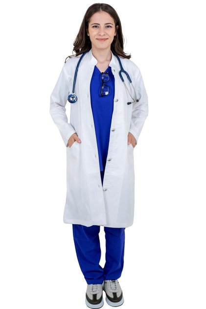 . Orkide Doctor/Nurse Gown – Premium Stretch Fabric, Mandarin Collar and Slim Fit Professional Gown
