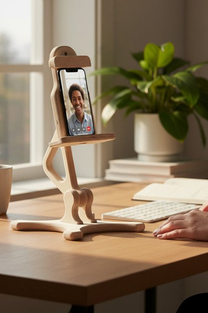 Ahşap Telefon Standı