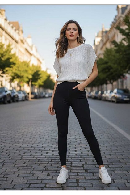 Women's Boat Neck Openwork Thin Seasonal Knitwear Blouse Ecru