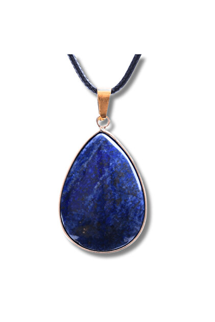 Colier ajustabil cu pandantiv strop de ploaie auriu Lapis Lazuli - Claritate si Intelepciune - Copie
