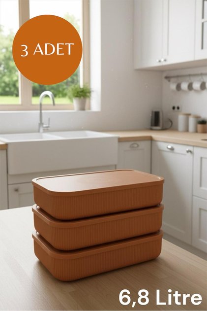 Colors Orange 3 Pieces 6.8 Lt Closet Organizer Organizer Toy Box Storage Box with Lid