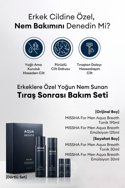 Missha Erkeklere Özel Yoğun Nem Sunan Tıraş Sonrası Bakım Seti For
