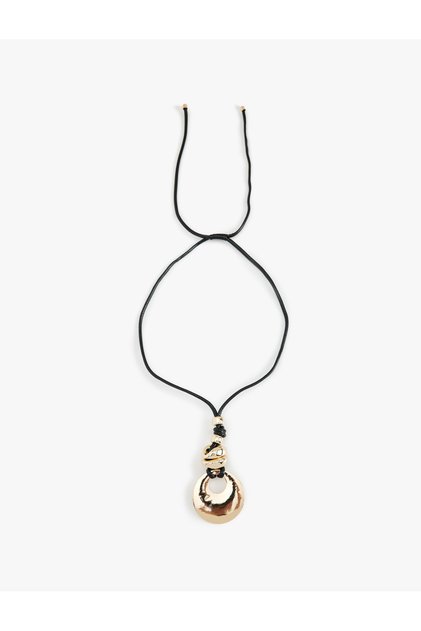 Charm Detailed Tie-Up Necklace