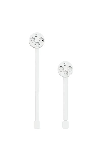 Τηλεσκοπικό καλώδιο προέκτασης 3x Schuko με USB-A & USB-C, περιστροφή 360°, ρυθμιζόμενο έως 67 cm