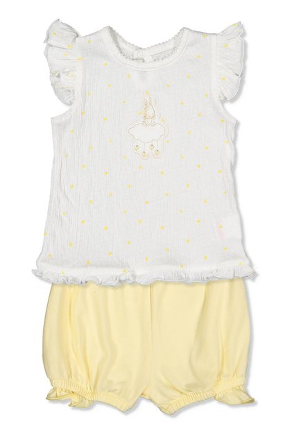 Supreme Pajama Set 2 Pieces (Mini Heart) Yellow