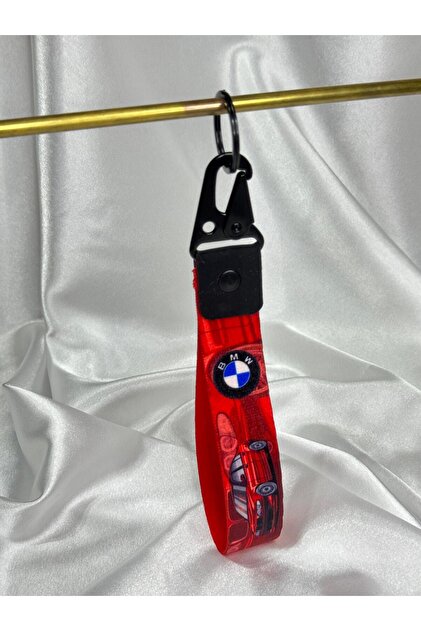 Bmw E46 Red 19cm Fabric Keyring Quality Auto-Moto Accessory Double Sided Printing