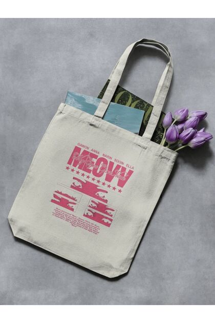 Meovv Kpop Idol K-Pop Meow Y2K Retro Unisex Cloth Bag Tote Bag