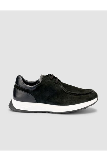100% Genuine Leather Suede Black Men's Casual Shoes