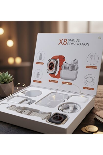 NOMTEKNO Teknoloji seti X8 set Akıllı saat Temassız Powerbenk Şarj