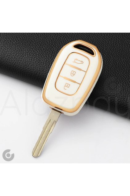Renault Clio Megane Captur Laguna Dacia Duster Sandero Stepway Logan Tpu Key Case Cover (Byz Gold)