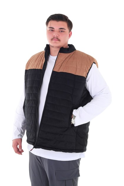 Stand Collar Velvet Vest Suitable for Men's Plus Size between 120 Kilos-158 Kilos