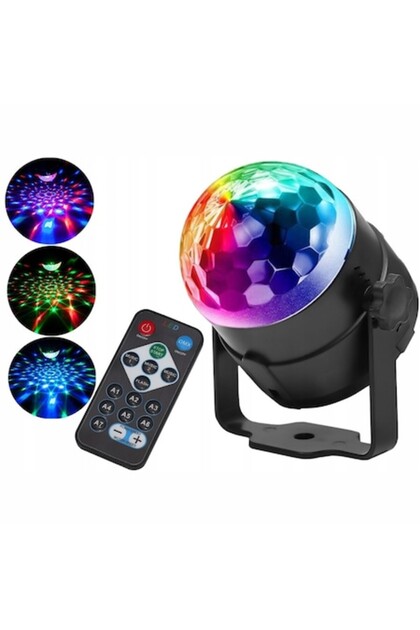 Диско лазерен проектор със звуков сензор, многоцветен RGB LED, 7 цветови и светлинни комбинации, телеобектив
