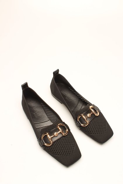 Black Knitted Women's Ballerinas