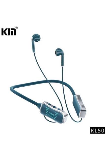 KL50 Bluetooth Neckband Earphones – 48 H Playtime, 380 Days Standby, LED Display, TF Card