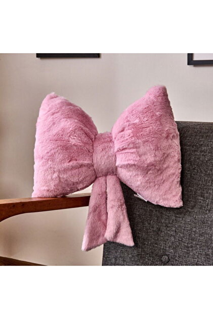 Soft Kurdele Figürlü Yastık - Pembe - 40x30 cm