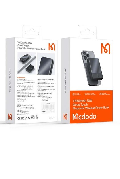 MC5931 30W MAGNETIC WIRELESS CHARGING 10000MAH POWER BANK BLACK