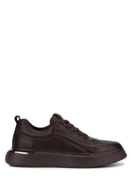 Men's Genuine Leather Brown Sneakers & Sports Shoes