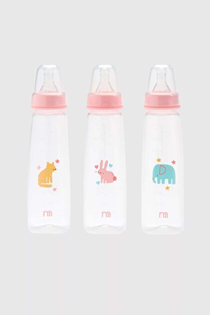 Narrow Neck Bottles, Pink Animal 3-pack