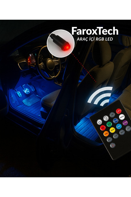 FaroxTech RGB Araç İçi LED Aydınlatma Seti – Uzaktan Kumandalı