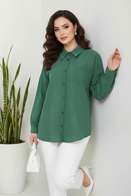 Kadın Oversize Yeni Sezon Pera Keten Gömlek