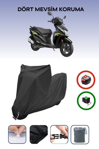 Black Lock Compatible Honda Dio Compatible Motorcycle Cover, Protective Cover