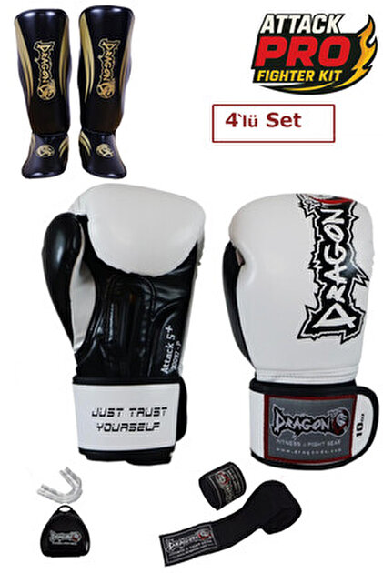 Dragondo Dragon Attack 5 Plus Profesyonel Boks Eldiveni 4'lü Set