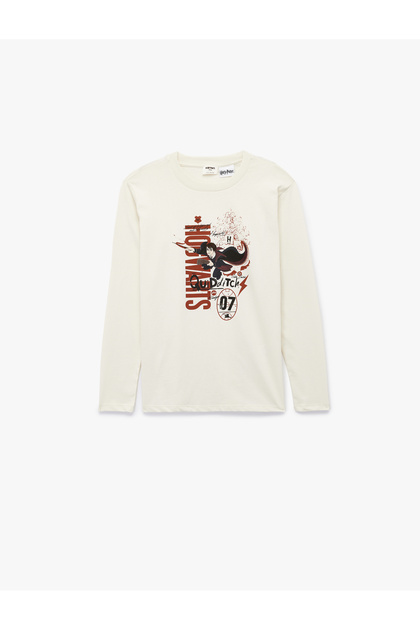 Cotton Harry Potter Printed Long Sleeve Licensed Oversize T-Shirt