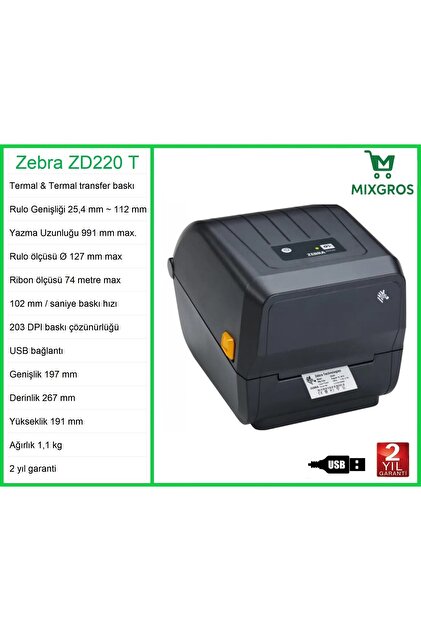Zebra ZD 220 T Termal Etiket Barkod Yazıcı - Fiyatı, Yorumları