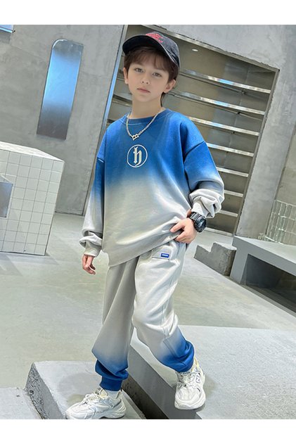 Blue Ombre Look Sweatshirt and Joggers Set