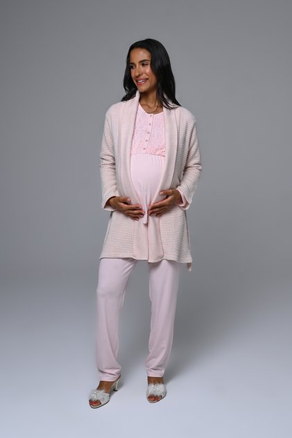 Thick Morning Gown Maternity-Pregnant Pajama Set 3-Piece Set