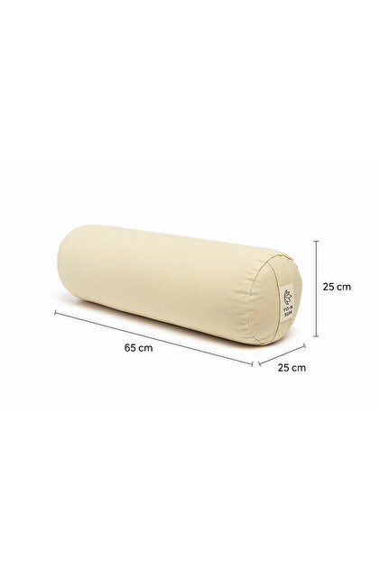 Μαξιλάρι διαλογισμού γιόγκα Zafu Cylinder Long Bolster σε κρεμ χρώμα