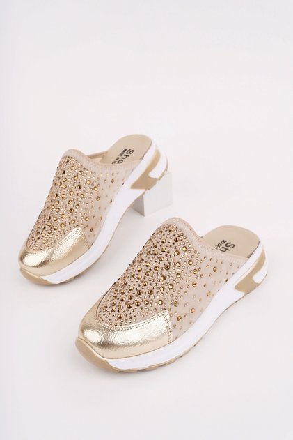 Ljn-156 Stone Patent Leather Slippers