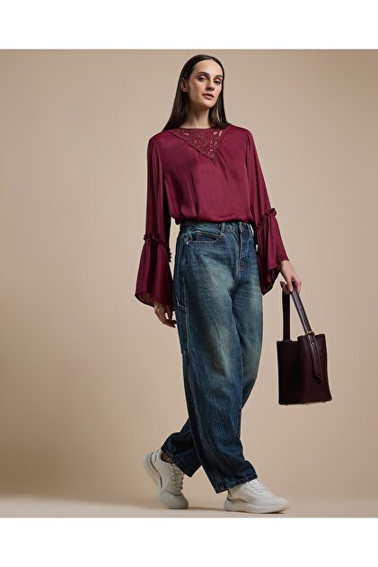 Faded Skater Jeans with Button Closure