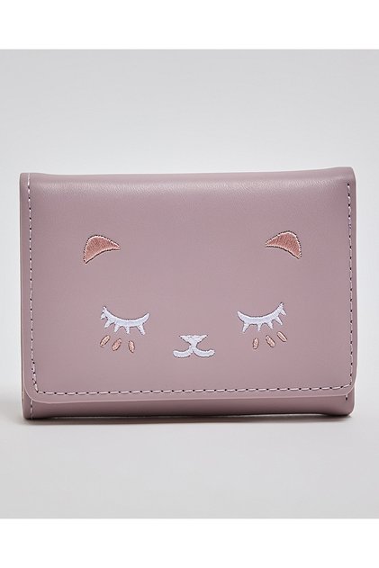 Lilac Women's Embroidered Tri-Fold Wallet
