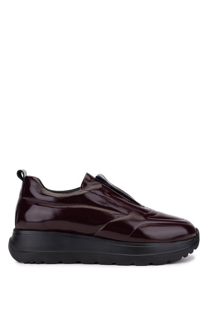 Women's Genuine Leather Burgundy Sneakers & Sports Shoes
